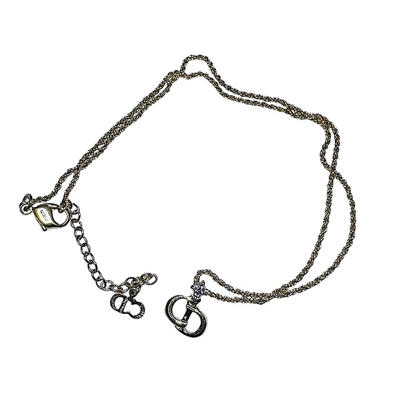 Like New Vintage Christian Dior Roped C.D Logo Rhinestone Necklace - Picture 9 of 10